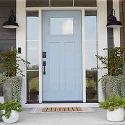 sky blue craftsman front door